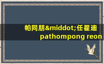 帕同朋·任翟迪 pathompong reonchaidee